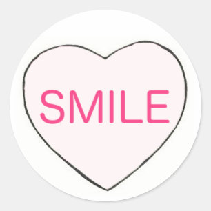 SMILE Valentijnsdag Snoep Harde Valentijn Ronde Sticker
