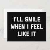 Smile voelt alsof het grappige citaat briefkaart (Voorkant / Achterkant)