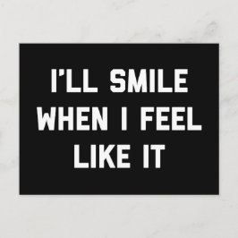 Smile voelt alsof het grappige citaat briefkaart