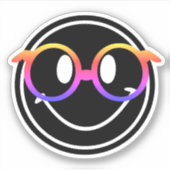 Smile w/ Rainbow Glasses Sticker (Voorkant)
