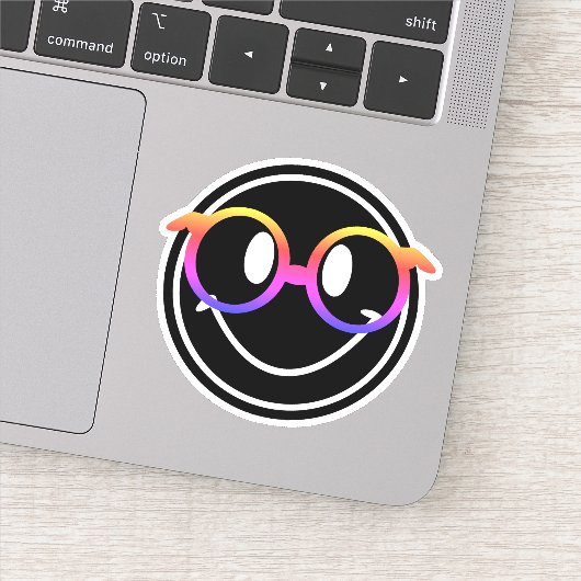 Smile w/ Rainbow Glasses Sticker (Detail)