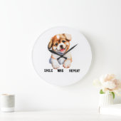 SMILE WAG REPEAT -CUTE DOG GROTE KLOK (Huis)