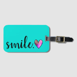 SMILE - Waterverf hart Bagagelabel