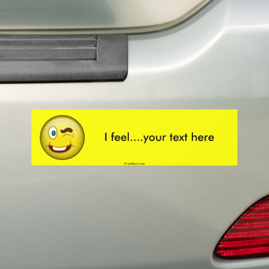 Smile Wink Bumpersticker (Op auto)