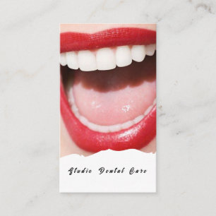 Smile Woman Health White Teeth Dental Business Ca Visitekaartje