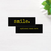 Smile Yellow Black Typografie Mini Visitekaartjes (Bureau)