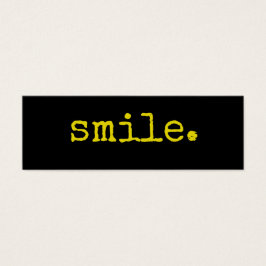 Smile Yellow Black Typografie Mini Visitekaartjes