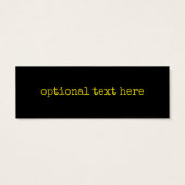 Smile Yellow Black Typografie Mini Visitekaartjes (Achterkant)