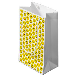 Smile Yellow Black White Happy Fun Emoji Retro Klein Cadeauzakje