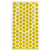Smile Yellow Black White Happy Fun Emoji Retro Klein Cadeauzakje (Voorkant)