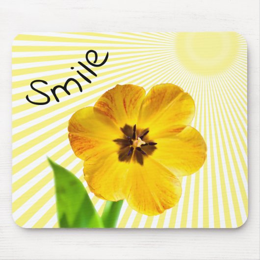 Smile - Yellow Spring Tulip Floral Photography Muismat (Voorkant)