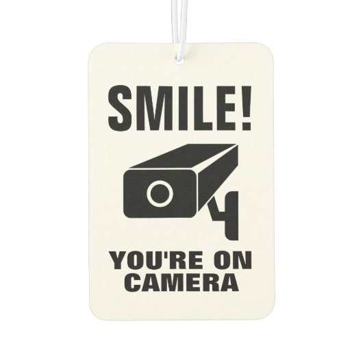 Smile Your On Camera grappige video monitoring aut Luchtverfrisser (Achterkant)