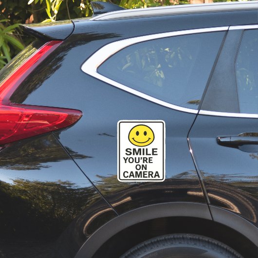 Smile You're on Camera Sign Sticker (Auto Zijkant)