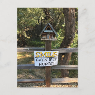 Smile zelfs als het Hurts is, grappige gebarentaal Briefkaart