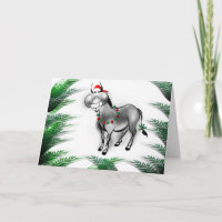 Smile zijn kerst Funny Donkey Wenskaart