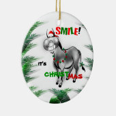 Smile zijn kerstfeest Funny Donkey Ornament (Rechts)