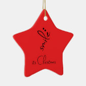 Smile zijn kerstversiering keramisch ornament (Rechts)