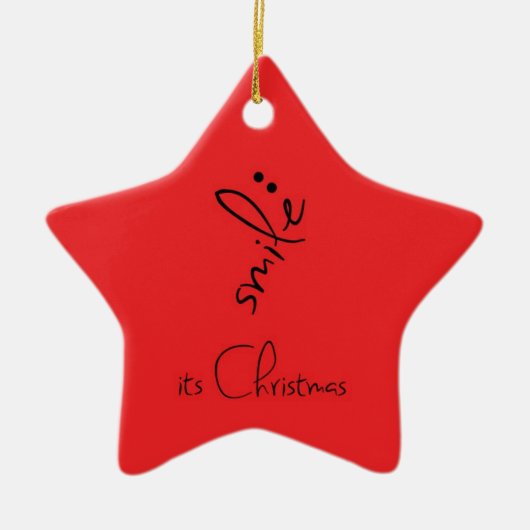 Smile zijn kerstversiering keramisch ornament (Voorkant)