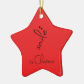 Smile zijn kerstversiering keramisch ornament (Links)