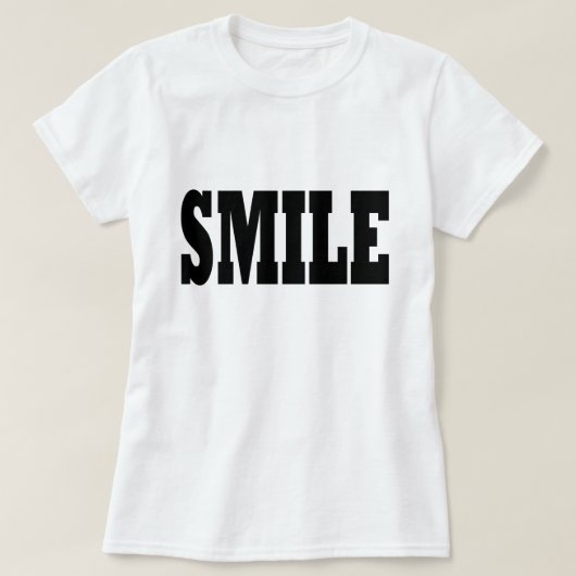 SMILE Zwarte Slogan Typografie T-shirt (Design voorkant)