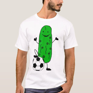 Smilealottees Grappige Dill Pickle Speelt Voetbal T-shirt
