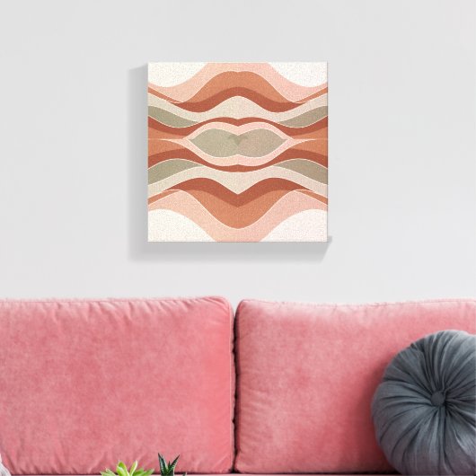 SmileGeometric Wave Wall Art – Scandinavisch canva Canvas Afdruk (Insitu (Woonkamer))