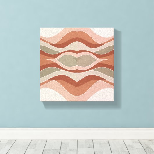SmileGeometric Wave Wall Art – Scandinavisch canva Canvas Afdruk (Insitu (Houten vloer))