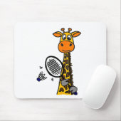 Smilemoreteesa Grappige Giraffe Spelen Badminton A Muismat (Met muis)