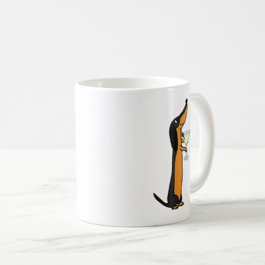 Smilemoretes Funny Dachshund Dog Drink Martini Koffiemok (Voorkant rechts)
