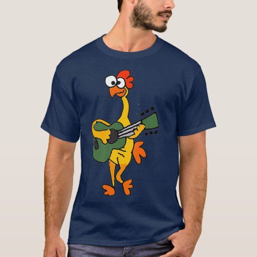 SmileMusic Funny Rubber Chicken PlaysGuitar T-shirt (Voorkant)