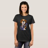 Smilenowtees St Bernard spelen gitaar T-shirt (Voorkant volledig)