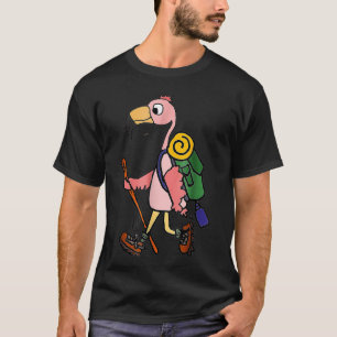 Smilenowtes Cute Pink Flamingo Hiking T-shirt