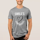 "Smile's besmettelijk" motivatie gezegde ontwerp Tri-Blend Shirt (Voorkant)