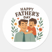 Smiles for Dad Ronde Sticker (Voorkant)