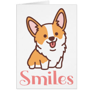 Smiles Miss You Cute Puppy Dog Corgi Hello