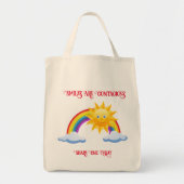 Smiles zijn besmettelijke herbruikbare boodschappe tote bag (Voorkant)