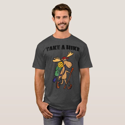 SmileSports Funny pakt een Hike Moose Hiking T-shirt (Voorkant volledig)