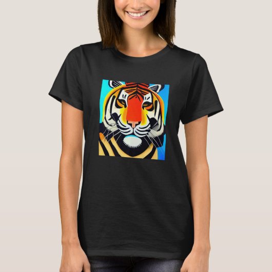 Smileteesanim Cool Tiger Cubism T-shirt (Voorkant)