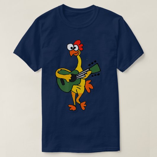 Smileteesfunnya Funny Rubber Chicken Plays Guita T-shirt (Design voorkant)