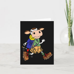 Smileteeshoba Funny Koe Hiking Natuur Cartoon Kaart