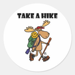 Smileteessports Grappig Ga Wandelen Eland Wandelen Ronde Sticker