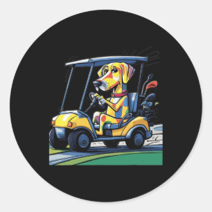 Smileteessports Grappige Gele Lab Hond Bestuurt Go Ronde Sticker