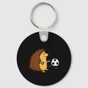 Smileteessports Schattige Egel Speelt Voetbal Sleutelhanger