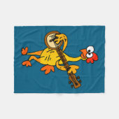 Smileteestank Funny Rubber Chicken Playing Banjo C Fleece Deken (Voorkant (Horizontaal))