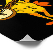 Smileteestank Funny Rubber Chicken Playing Banjo C Poster (Hoek)