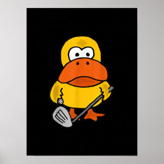 Smiletodays Funny Duck die Golf speelt Poster