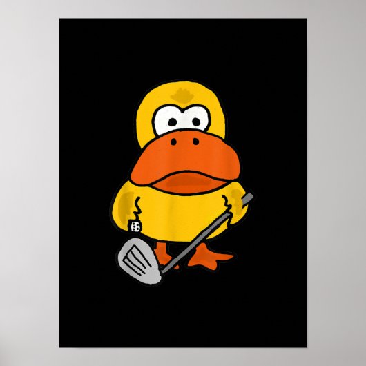 Smiletodays Funny Duck die Golf speelt Poster (Voorkant)