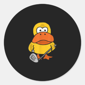 Smiletodays Funny Duck die Golf speelt Ronde Sticker