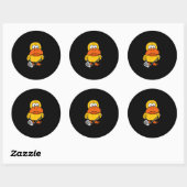 Smiletodays Funny Duck die Golf speelt Ronde Sticker (Vel)