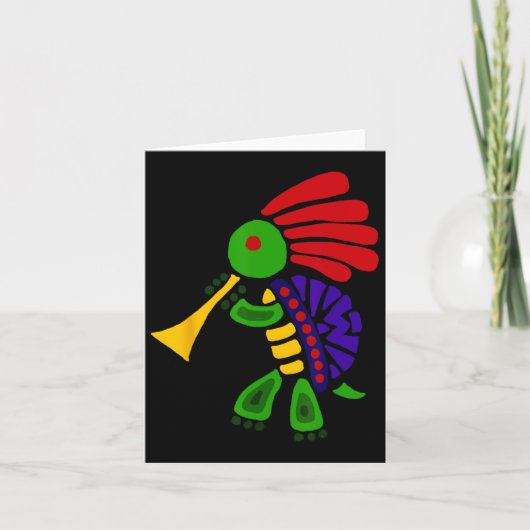Smiletodaytees Funky Turtle Dancing Kokopelli Kaart (Voorkant)